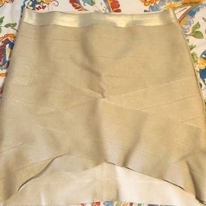 Gold mini skirt